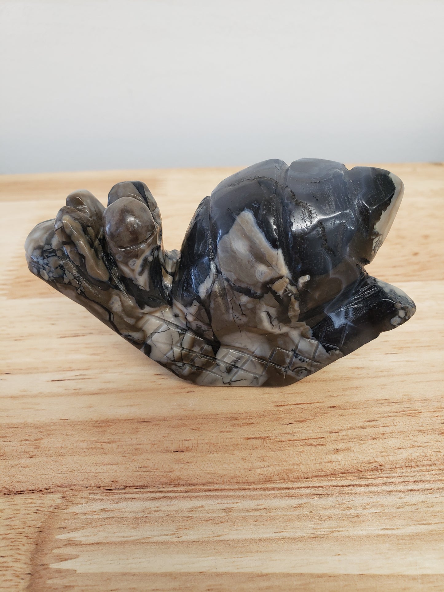 Volcano Agate Snail Carving