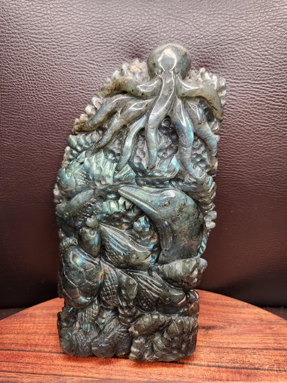 Labradorite Sea Creatures Carving