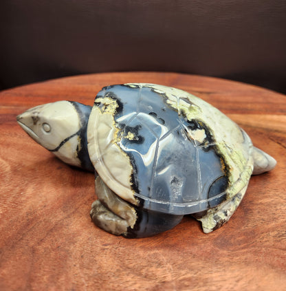 Volcano Agate Turtle Carving