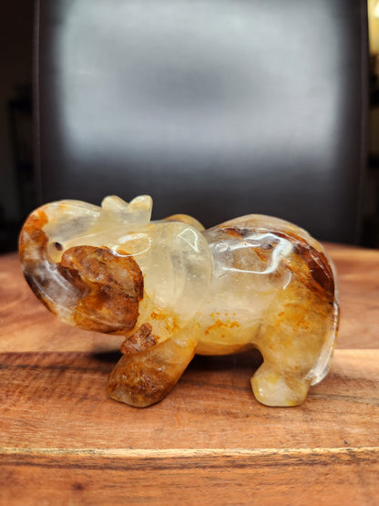 Golden Healer Elephant Carving