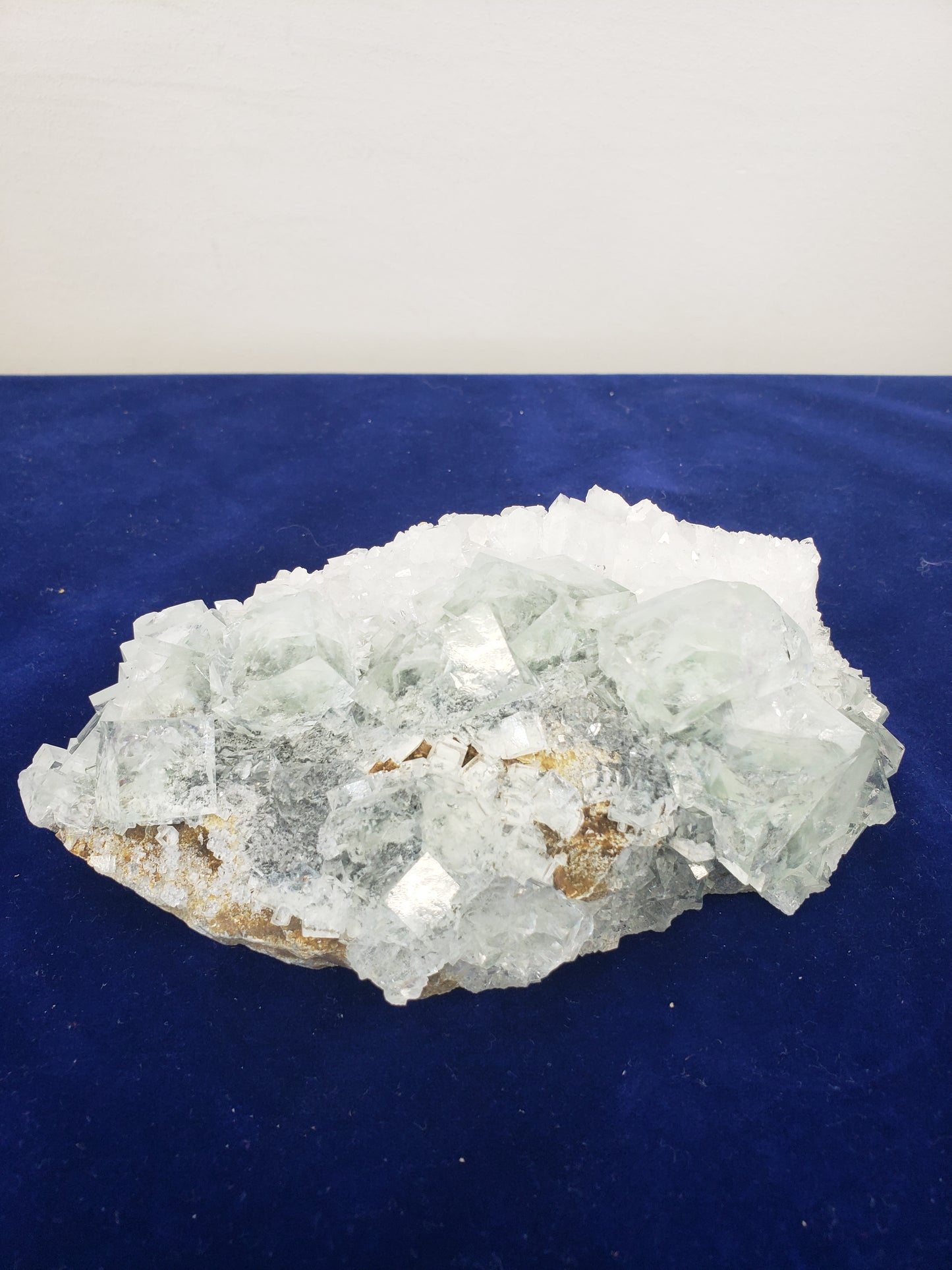 Water Clear Green Fluorite with Quartz Specimen