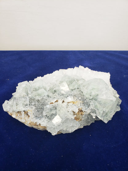 Water Clear Green Fluorite with Quartz Specimen