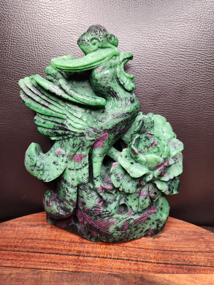 *Clearance* Ruby Zoisite Phoenix Carving