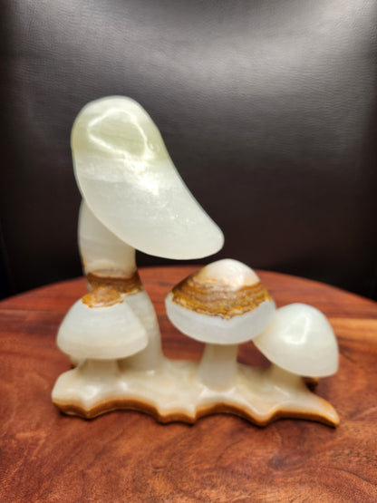 Green Onyx Mushrooms Carving