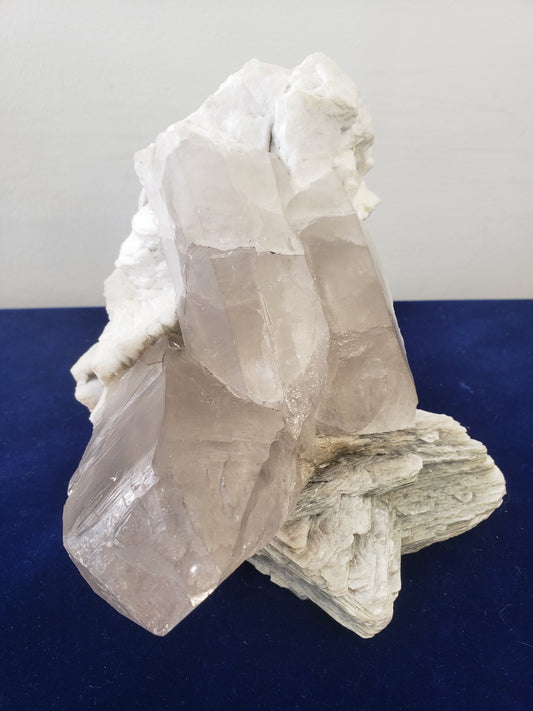 Quartz with Tremolite and Calcite Specimen