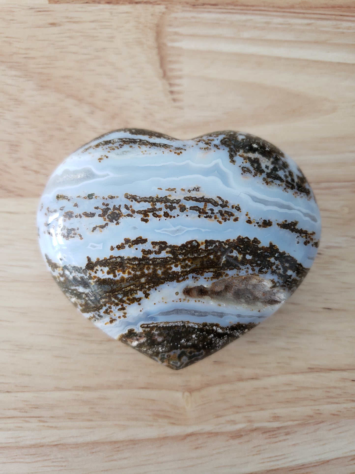 Ocean Jasper Druzey Heart Carving