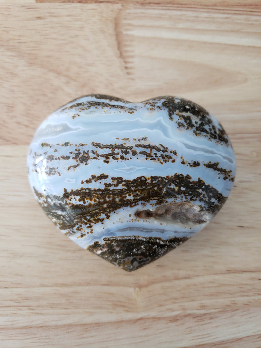 Ocean Jasper Druzey Heart Carving