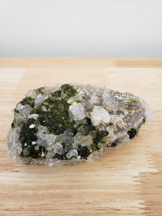 Quartz Cluster with Epidote
