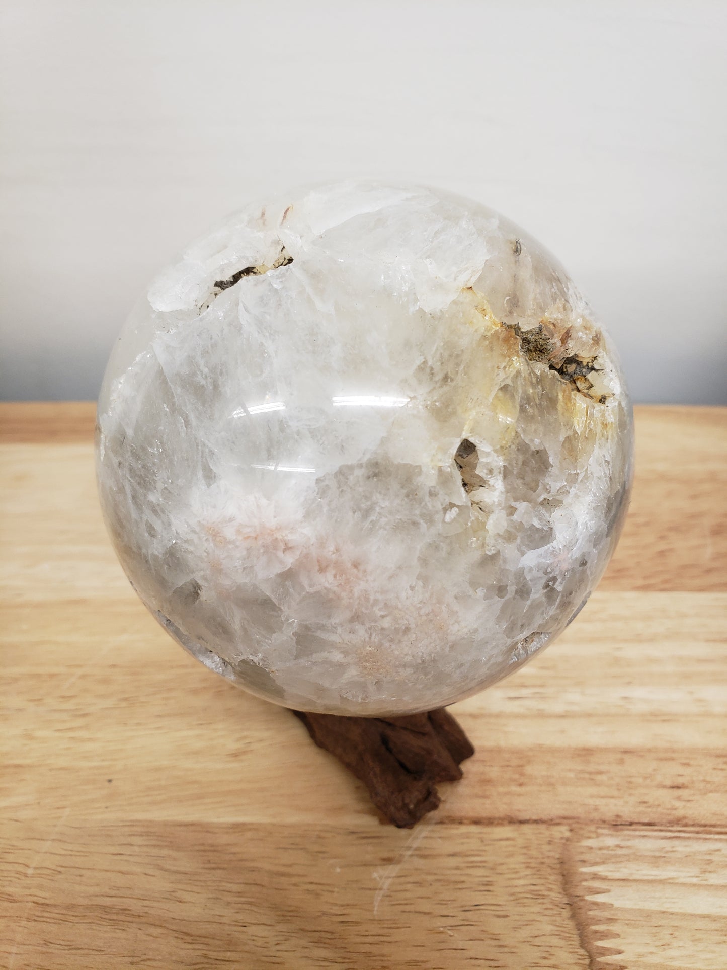 Natural Crackle Quartz Sphere