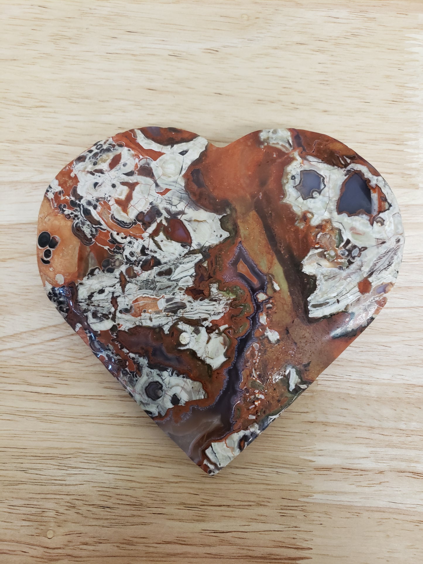 Money Agate Heart Carvings