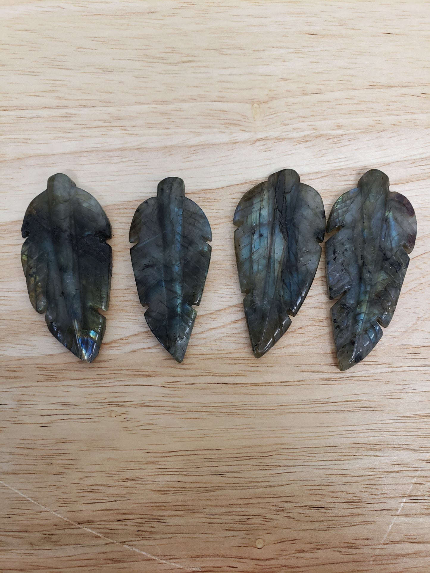 Labradorite Leaf S Carving