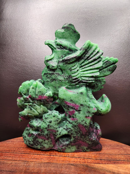 *Clearance* Ruby Zoisite Phoenix Carving