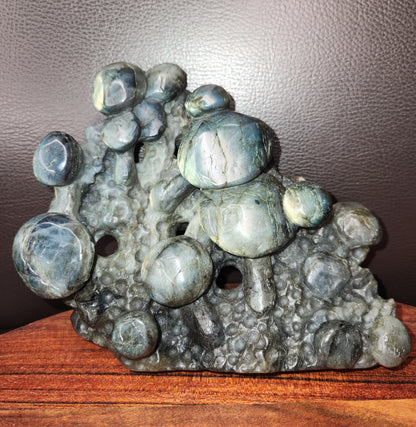Labradorite Mushrooms Carving