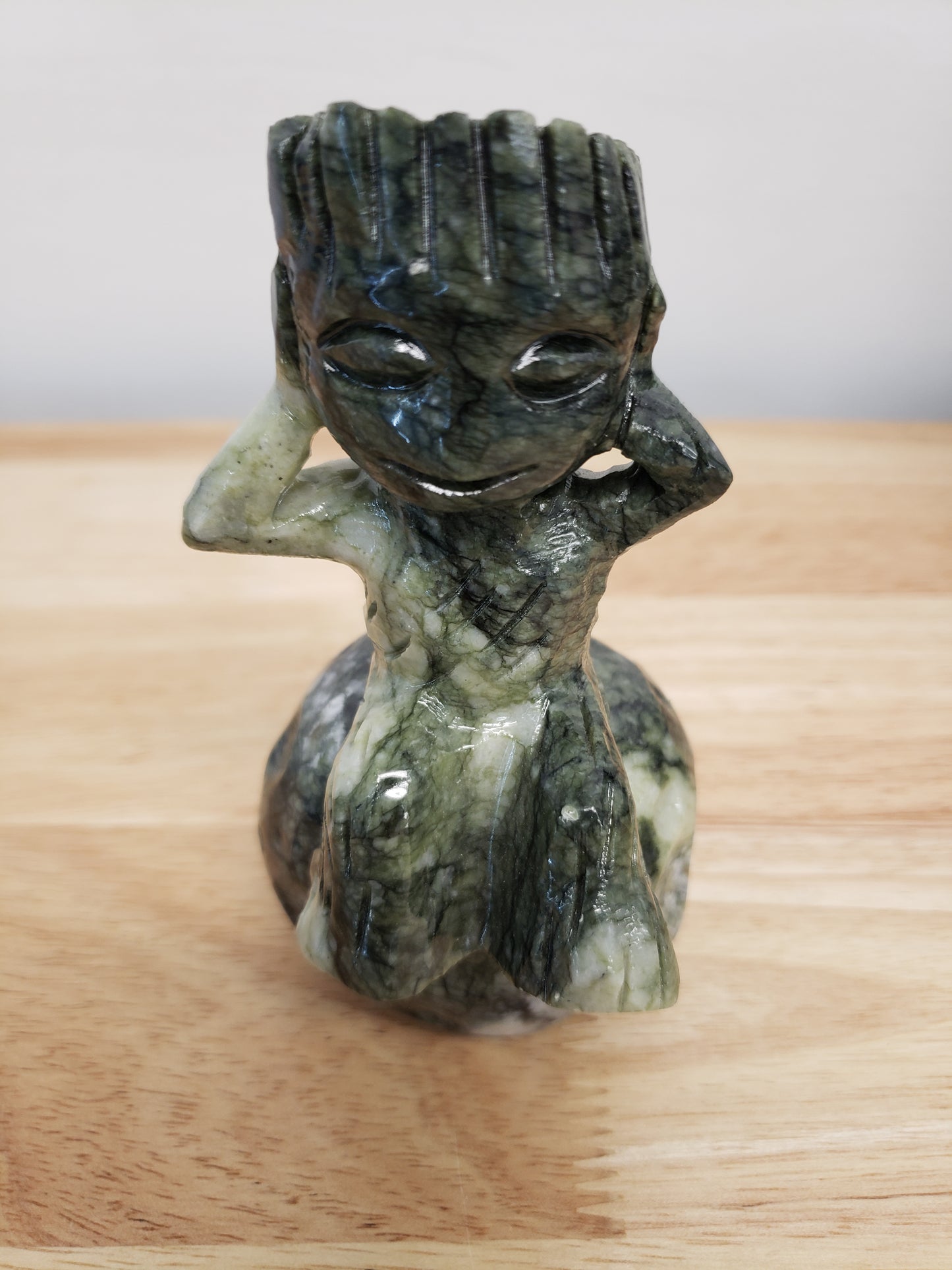 Green Jade Groot on Rock Carving