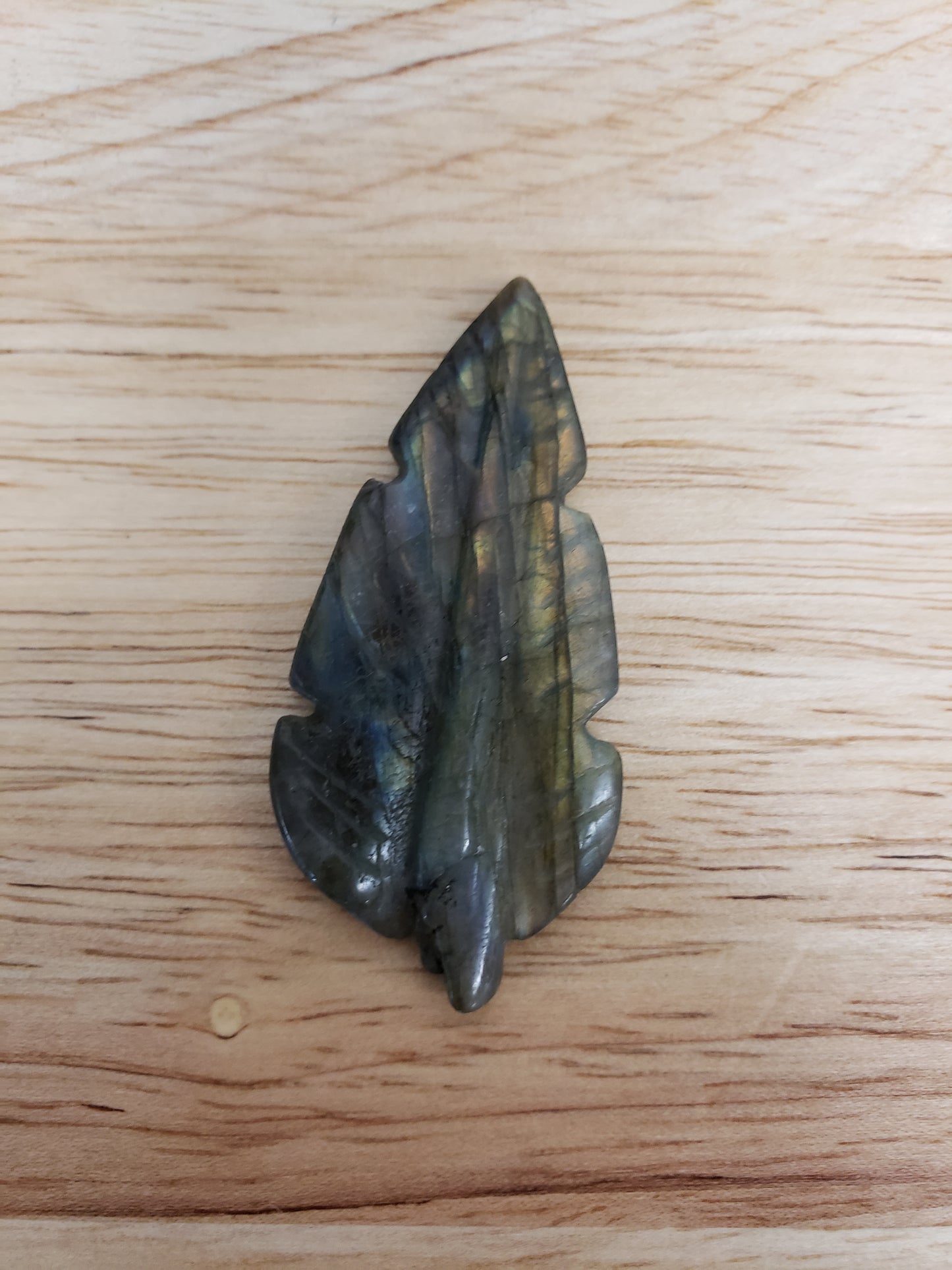 Labradorite Leaf XS Carving