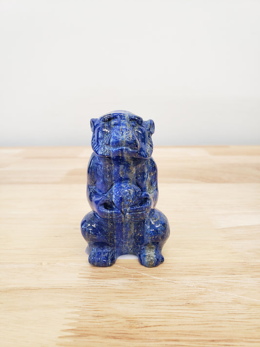 Lapis Lazuli Monkey Carving