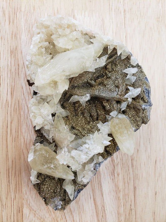 Dog Tooth Calcite with Chalcopyrite Specimen