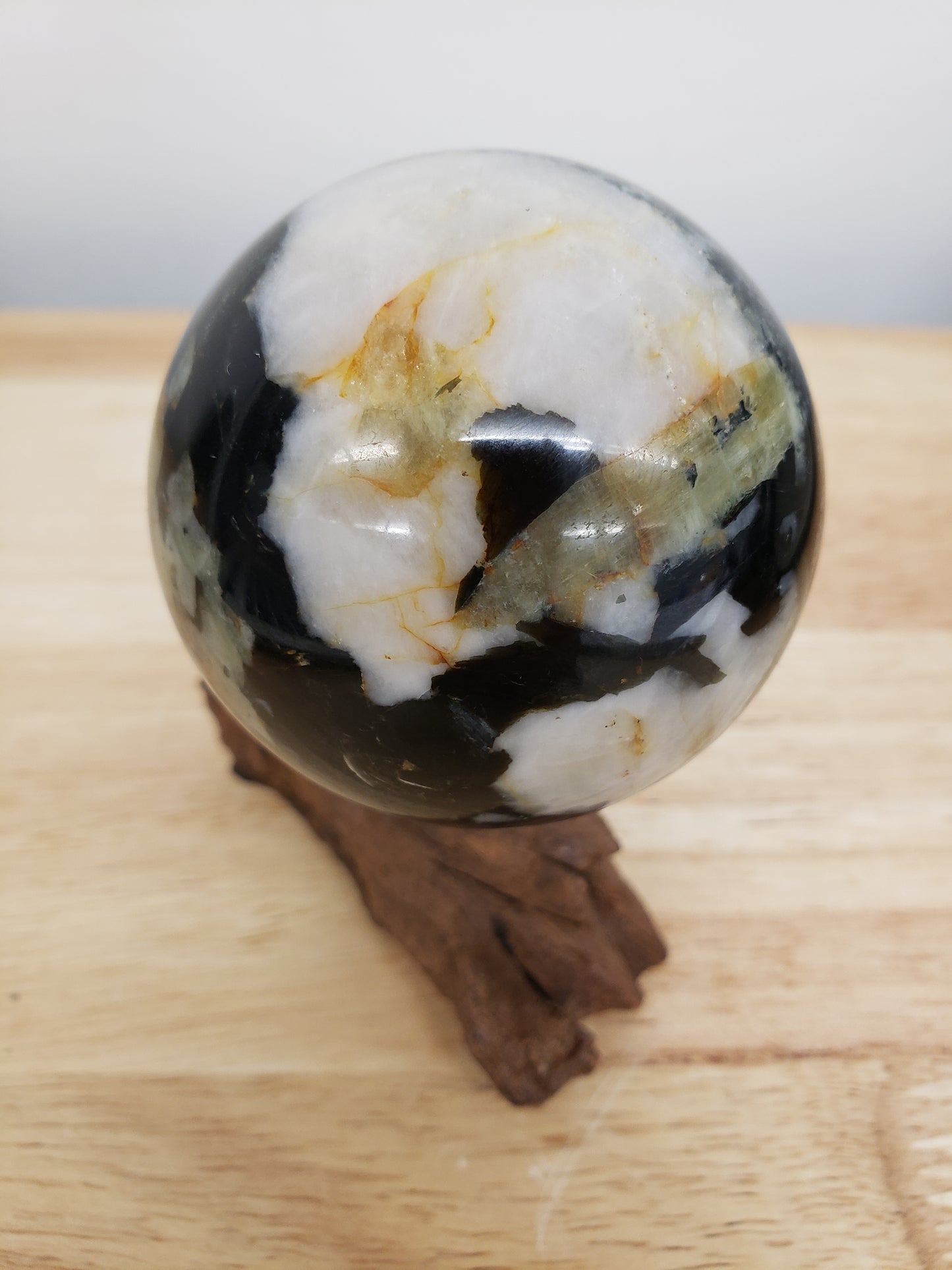 Golden Mica & Tourmaline Spheres