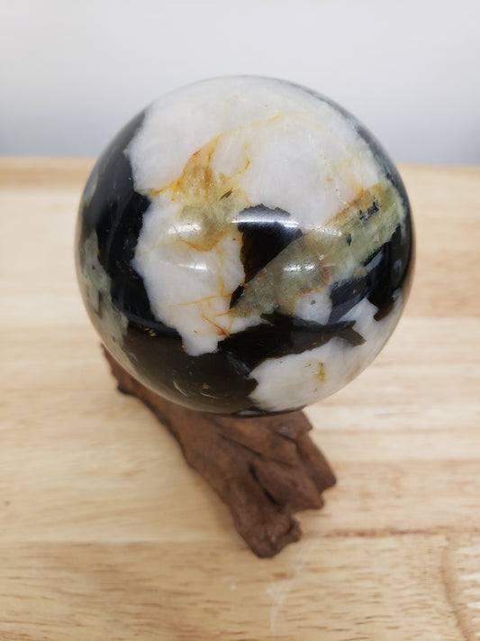 Golden Mica & Tourmaline Spheres