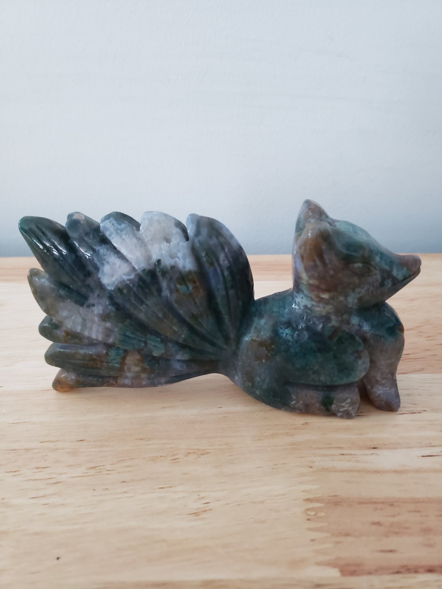 Standing Ninetails Fox Carving