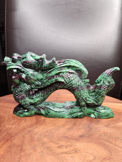 Ruby Zoisite Dragon Carving