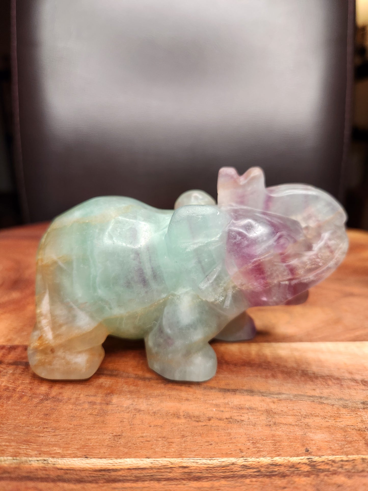 Fluorite Elephant Carving