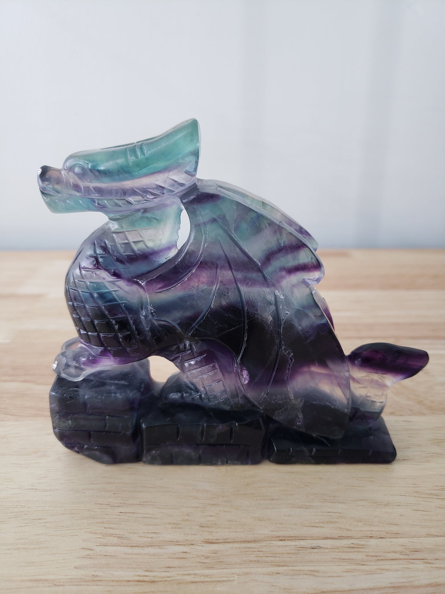 Fluorite Dragon on Castle Carving