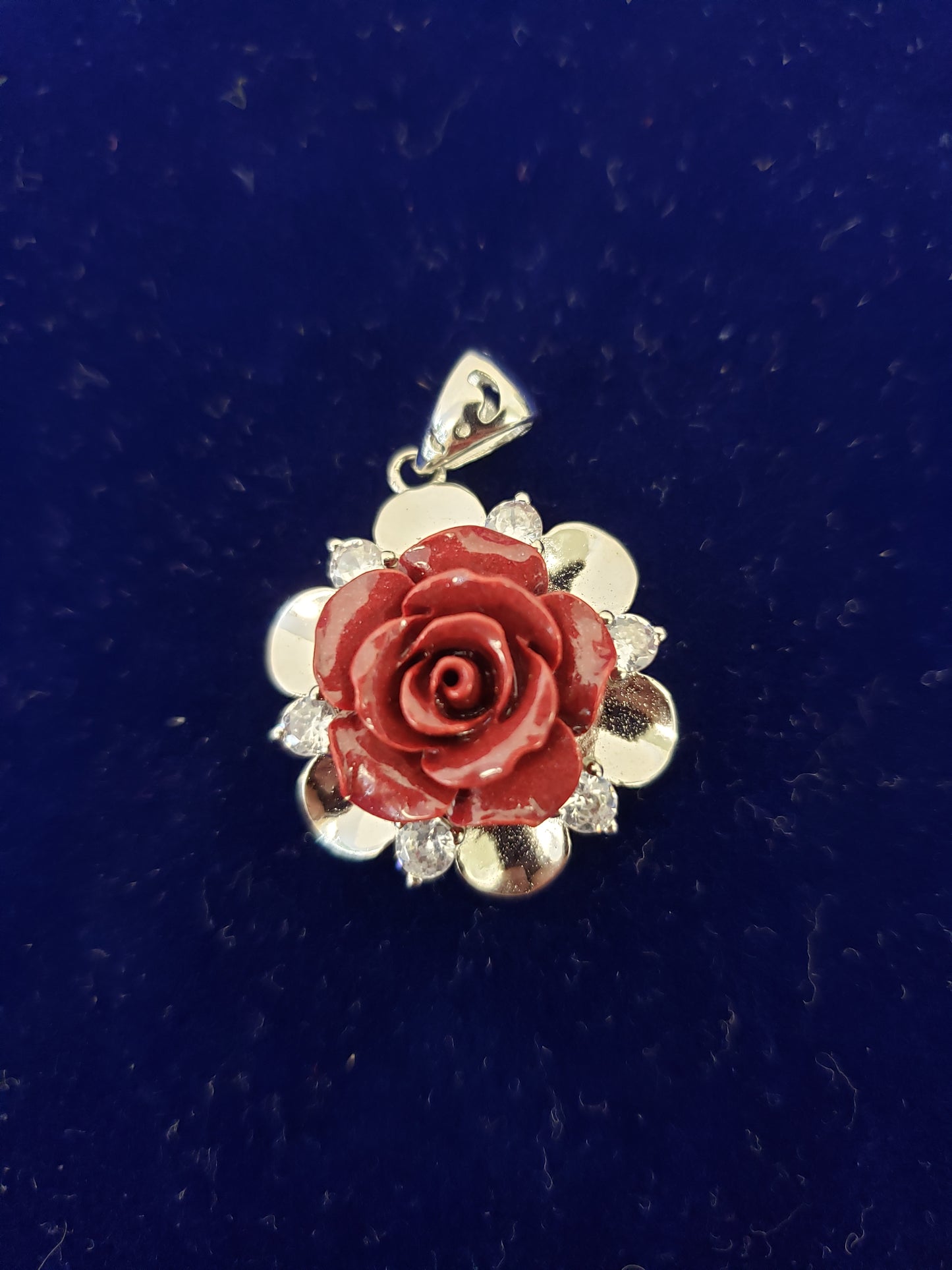 Premium Cinnabar Rose Pendant