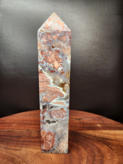 Pink Agate Druzy Tower