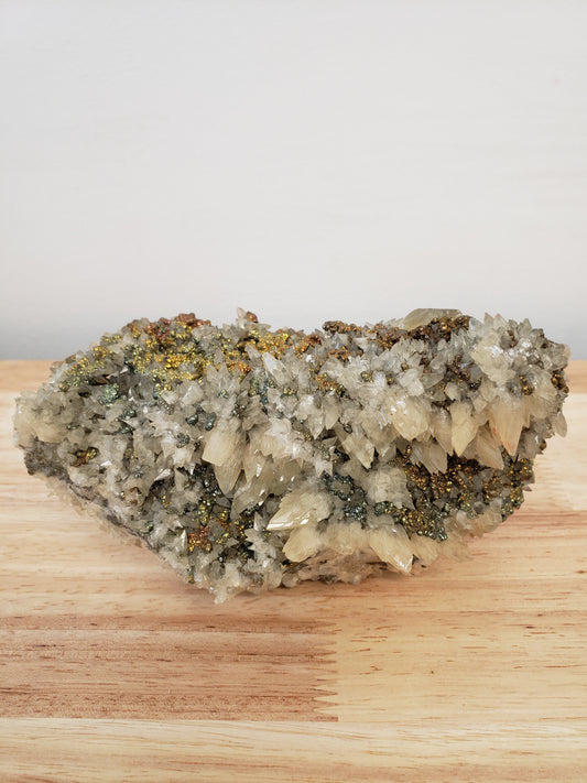 Dog Tooth Calcite with Chalcopyrite