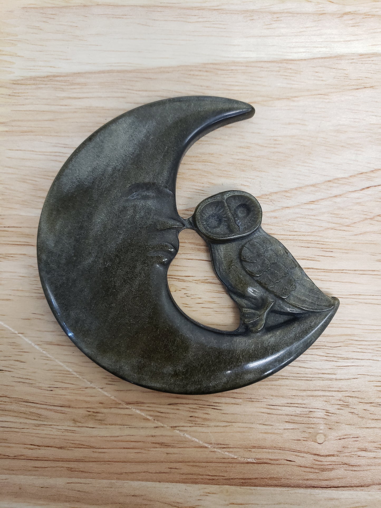Gold Sheen Obsidian Owl Moon