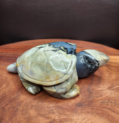 Volcano Agate Turtle Carving
