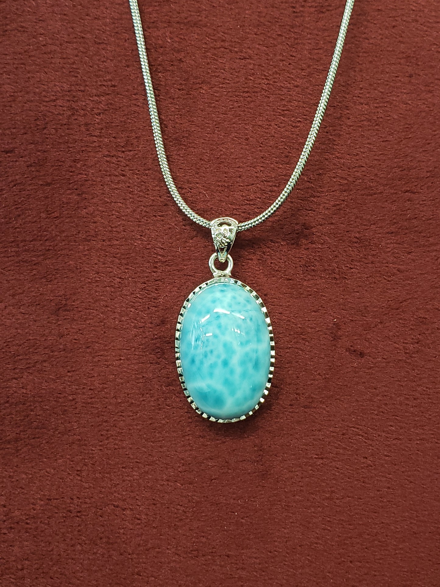 RARE Premium Larimer Pendant with Stainless Steel Chain