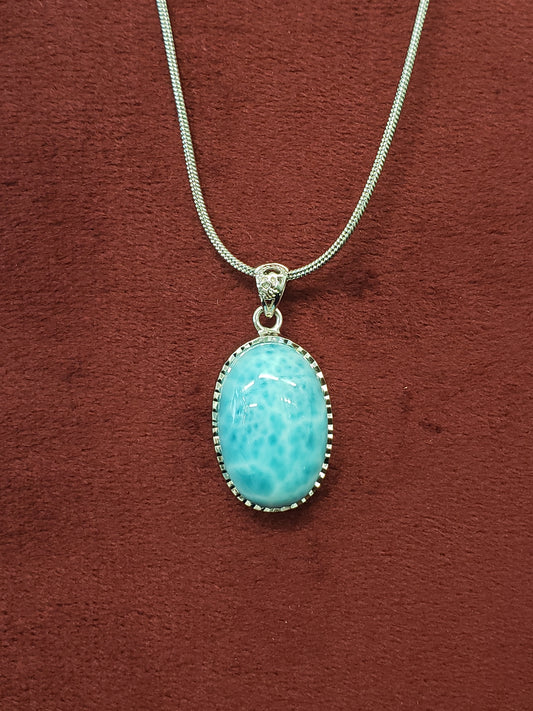 RARE Premium Larimer Pendant with Stainless Steel Chain