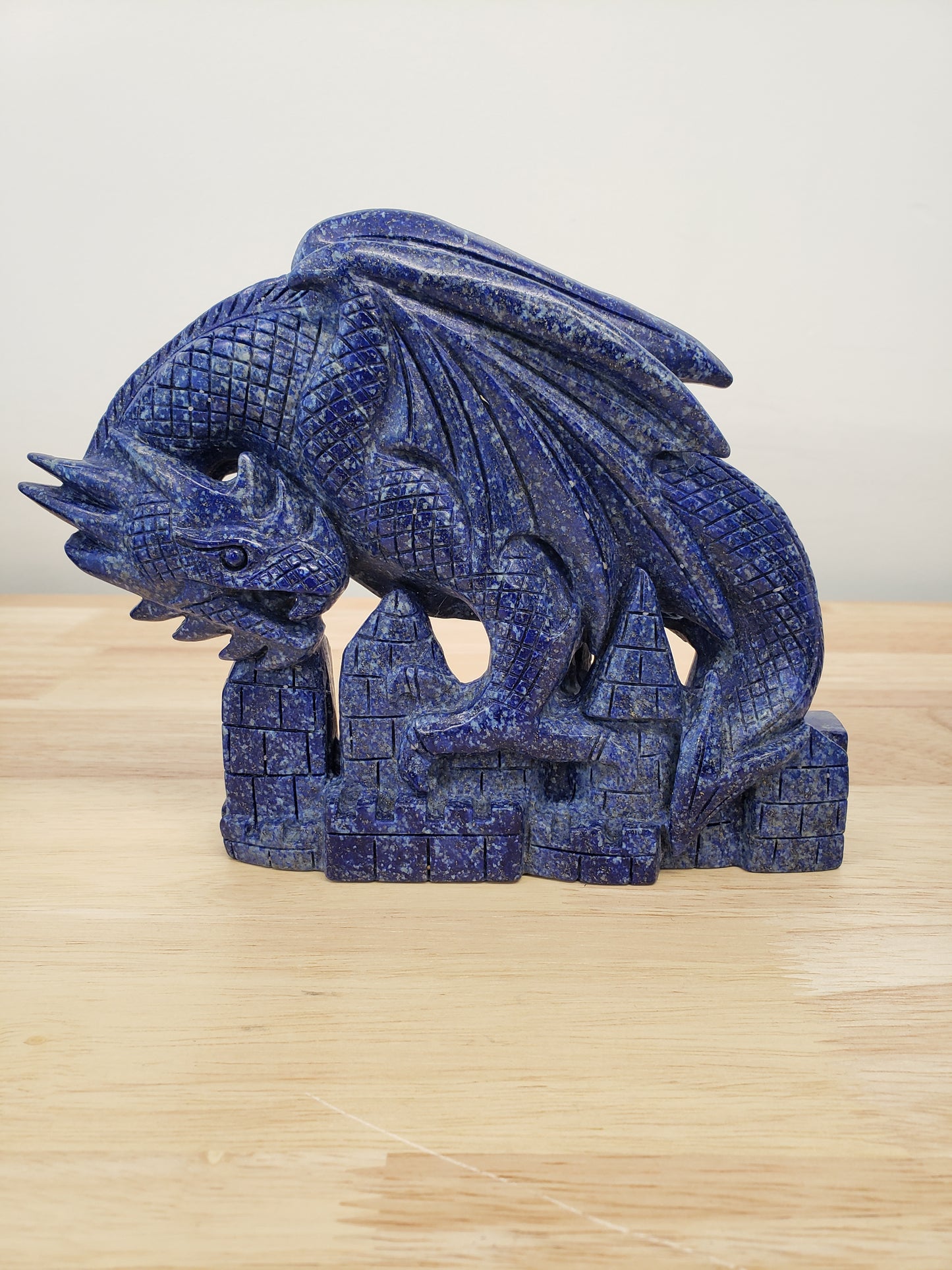 Lapis Lazuli Dragon On Castle Carving