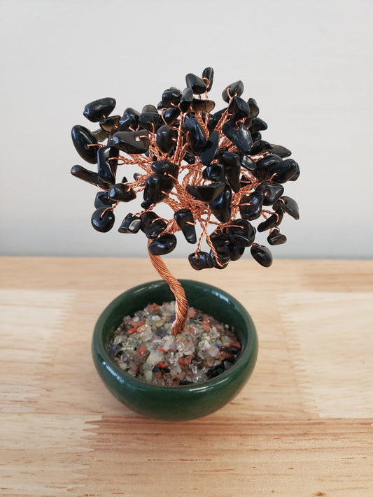 Obsidian Money Tree in a Bowl