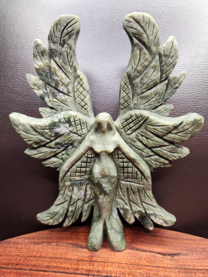 Green Jade Angel Carving