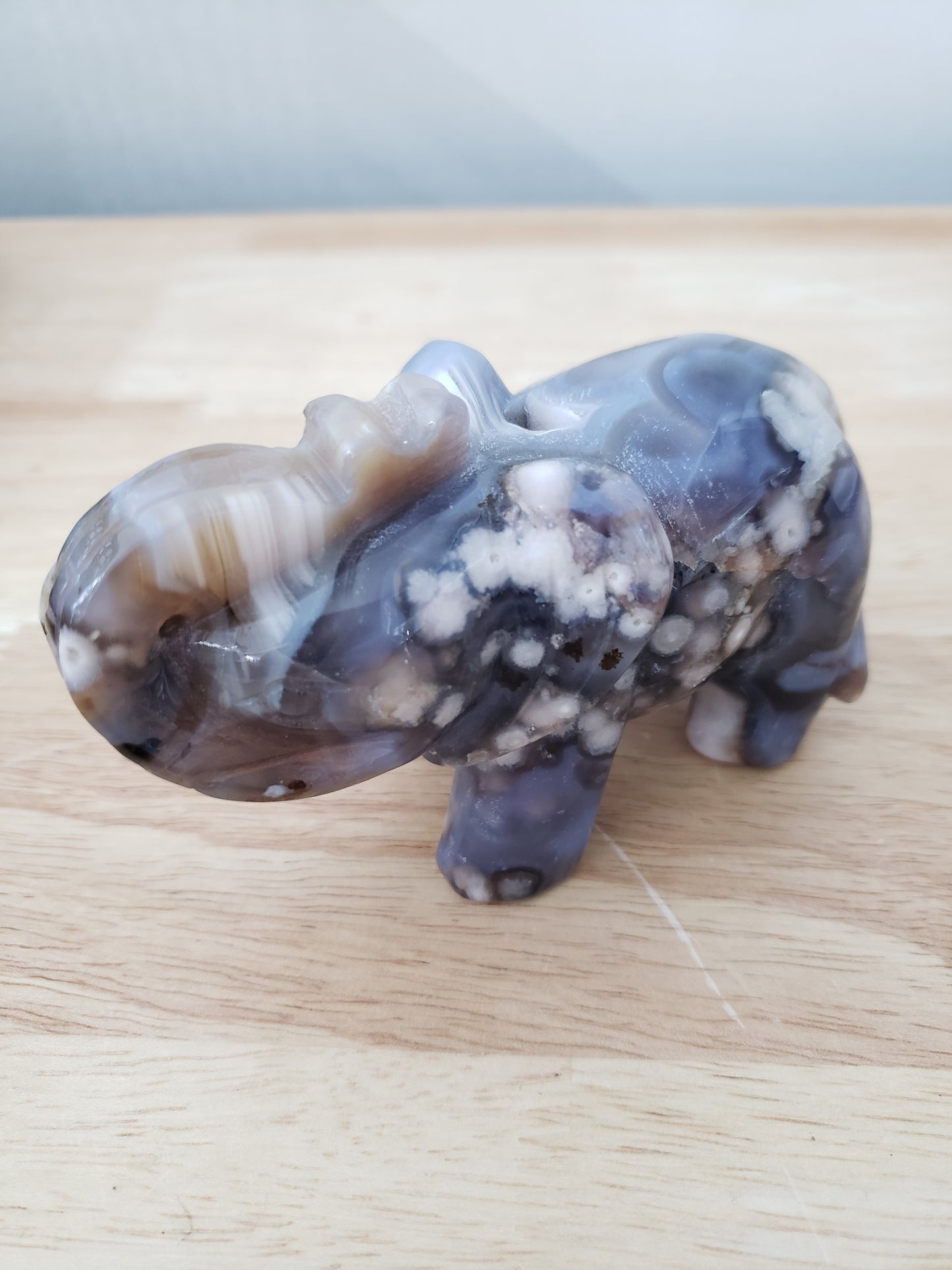 Blue Flower Agate Elephant