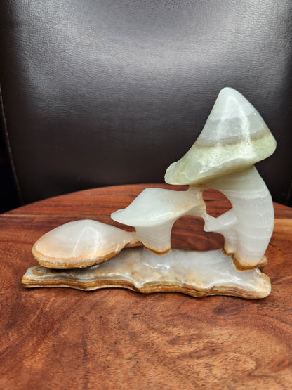 Green Onyx Mushrooms Carving
