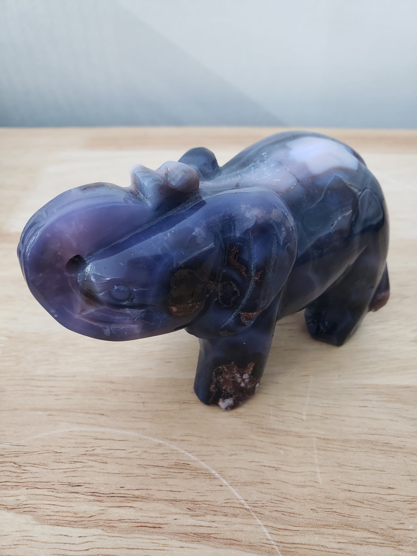 Blue Flower Agate Elephant
