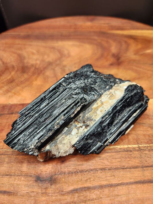 Black Tourmaline with Muscovite Rough Specimen