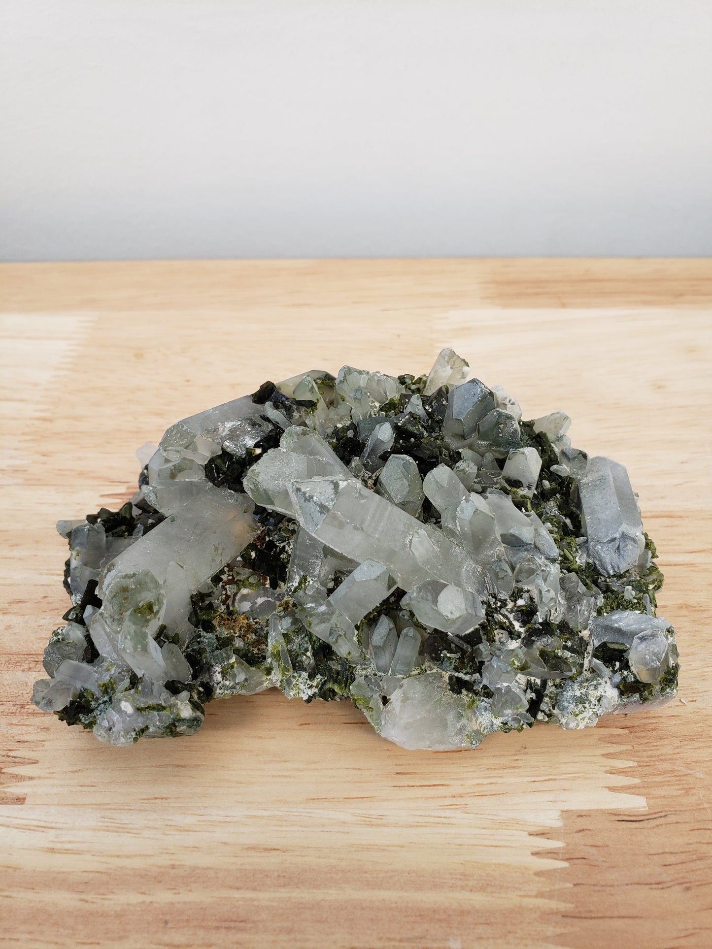 Quartz Cluster with Epidote