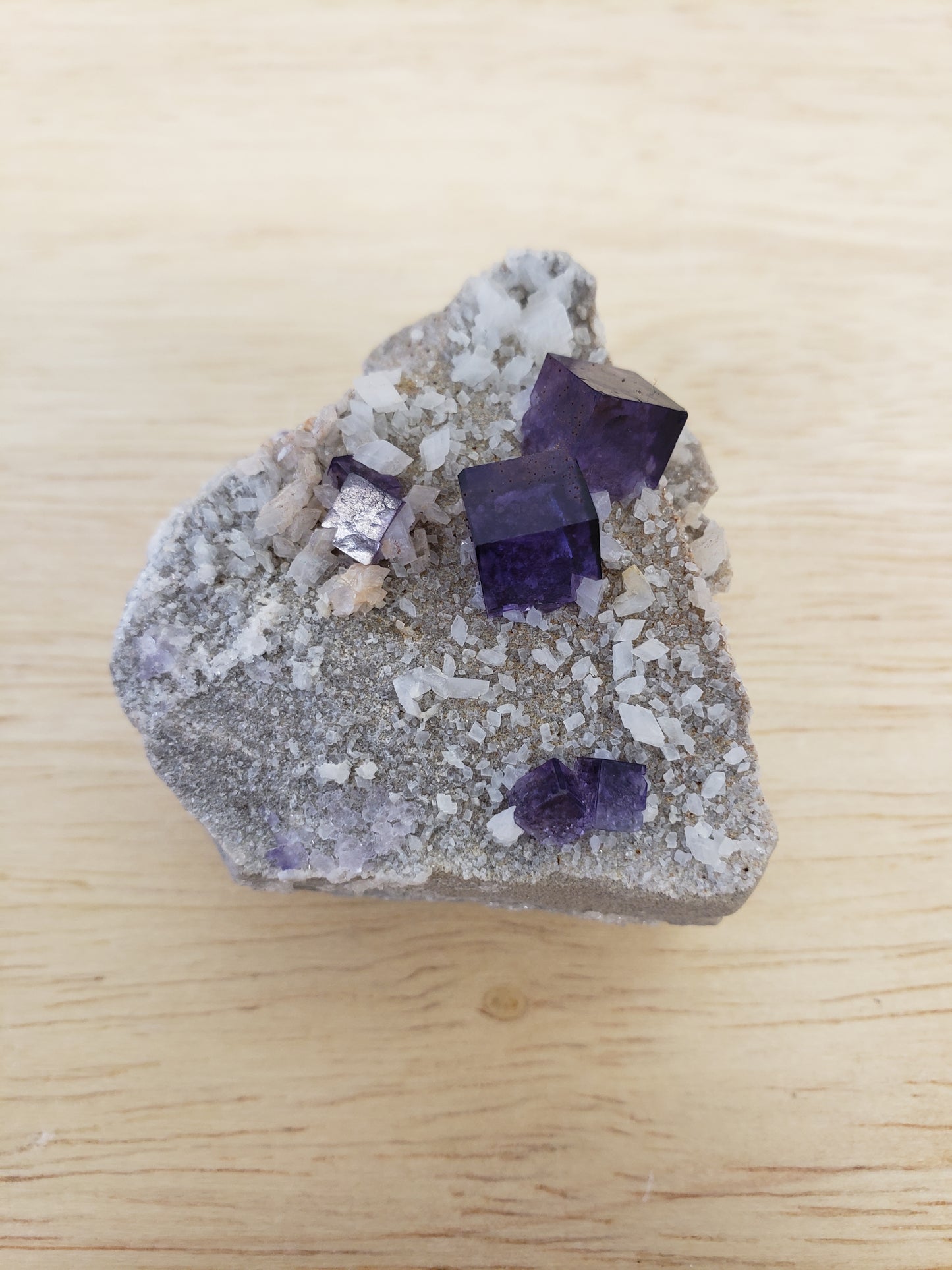 Purple Cubed Fluorite Clusters