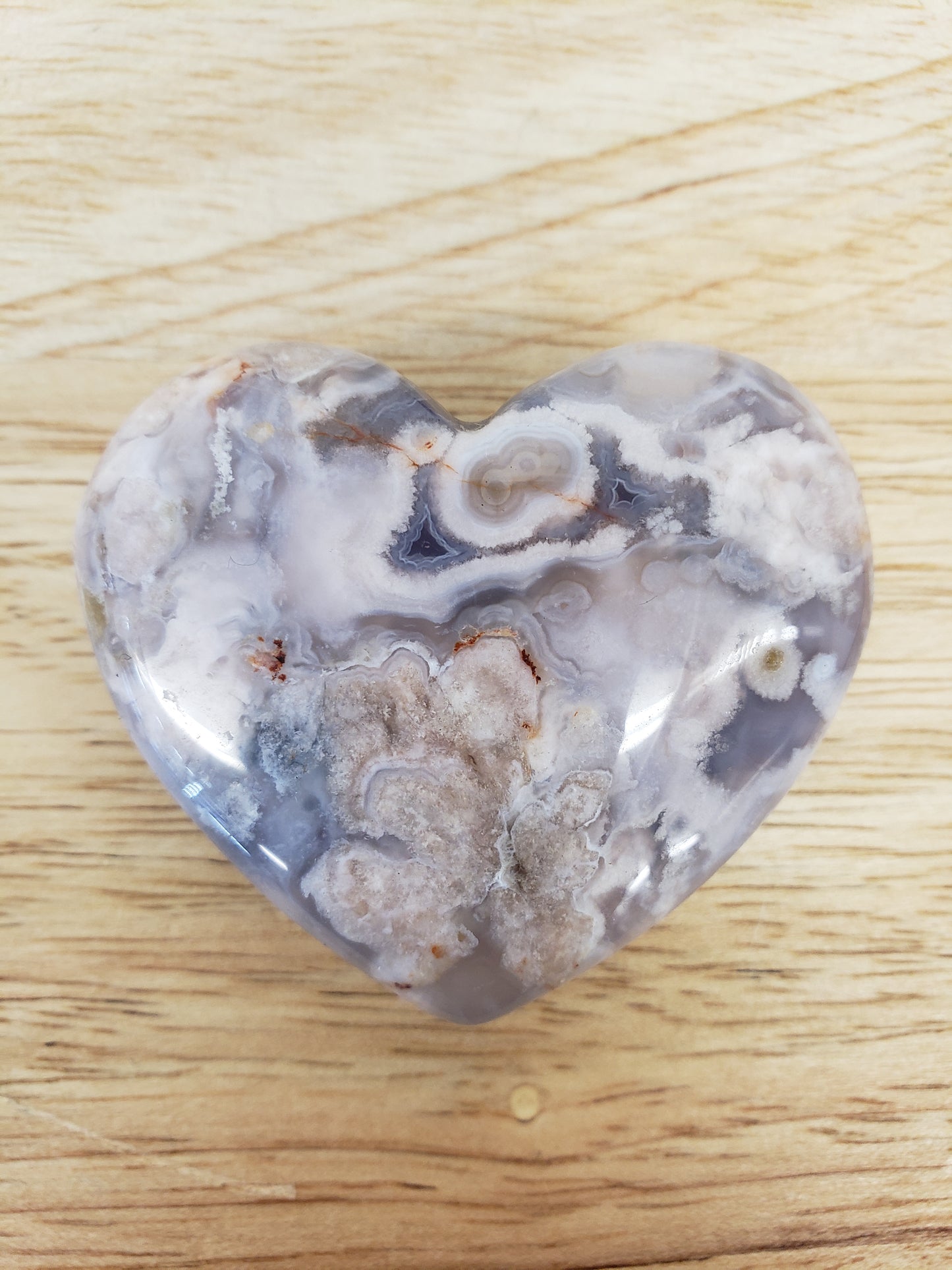Blue Flower Agate Hearts