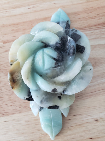 Amazonite Flower Carvings