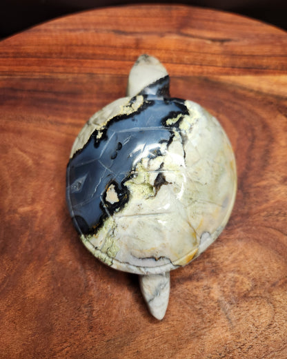 Volcano Agate Turtle Carving