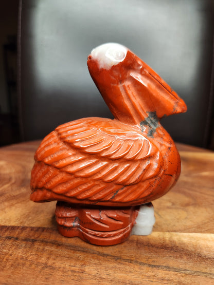 Red Jasper Pelican Carving