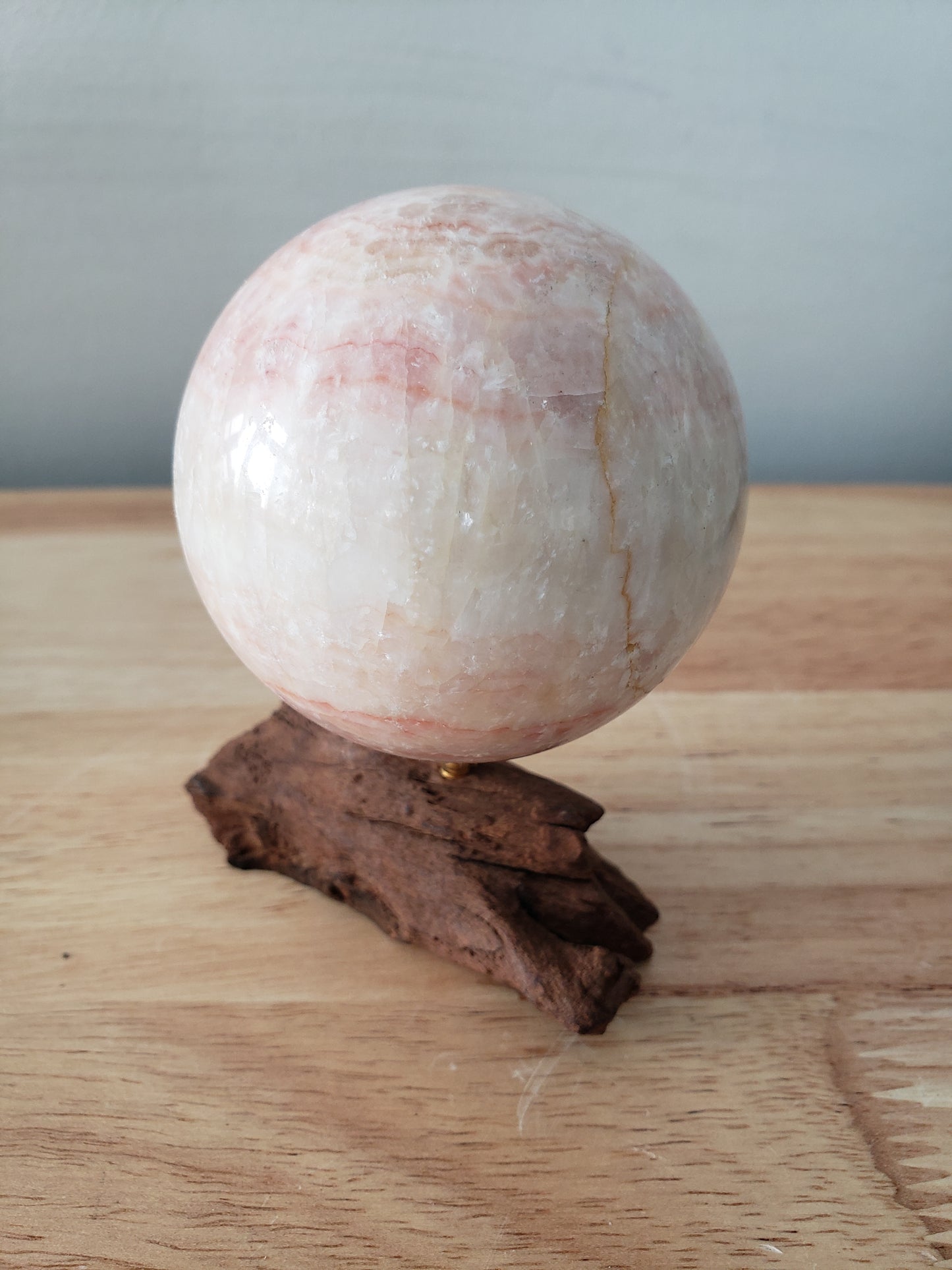 Pink Banded Calcite Sphere