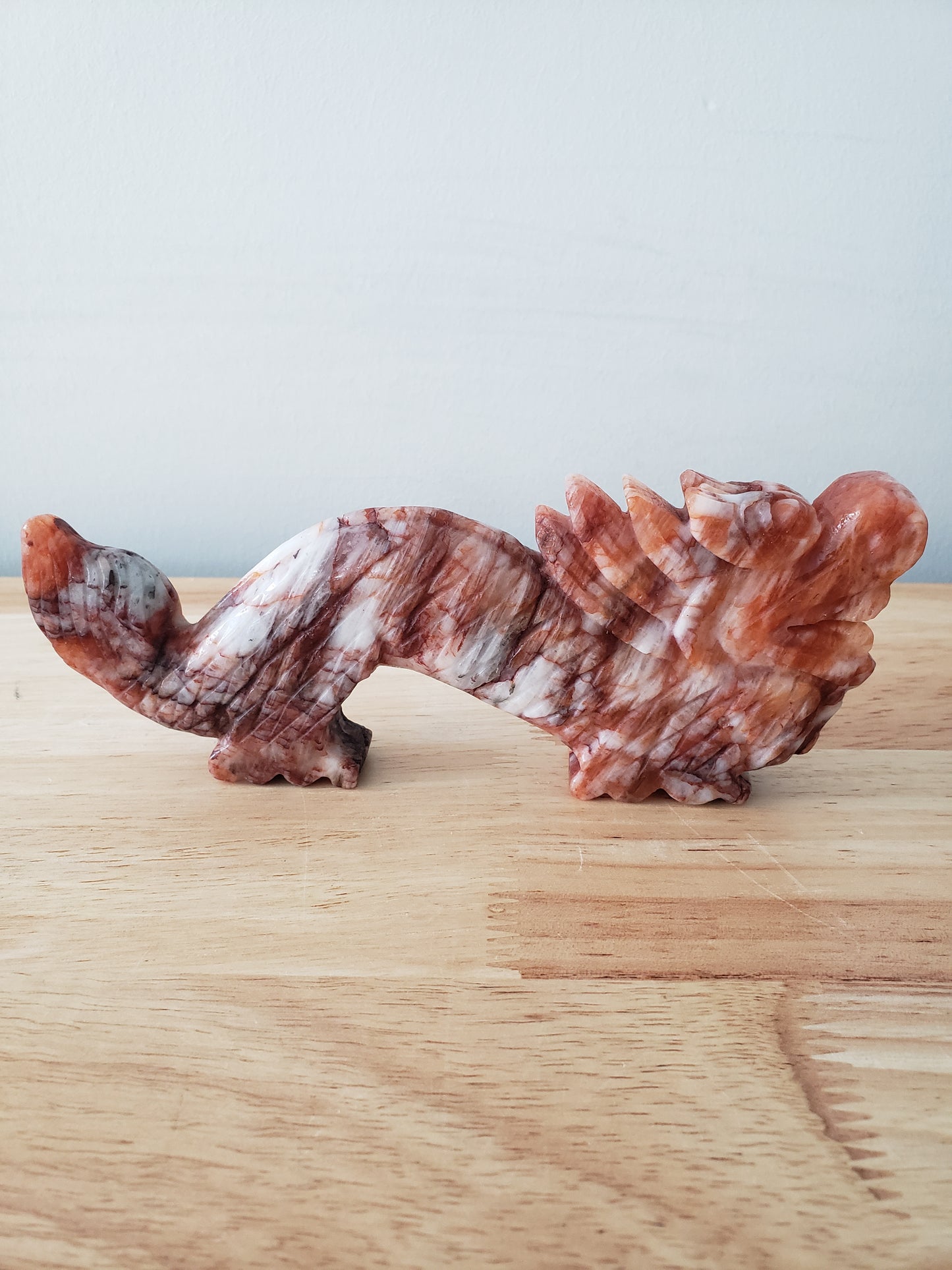 Fire Quartz Chinese Standing Dragon