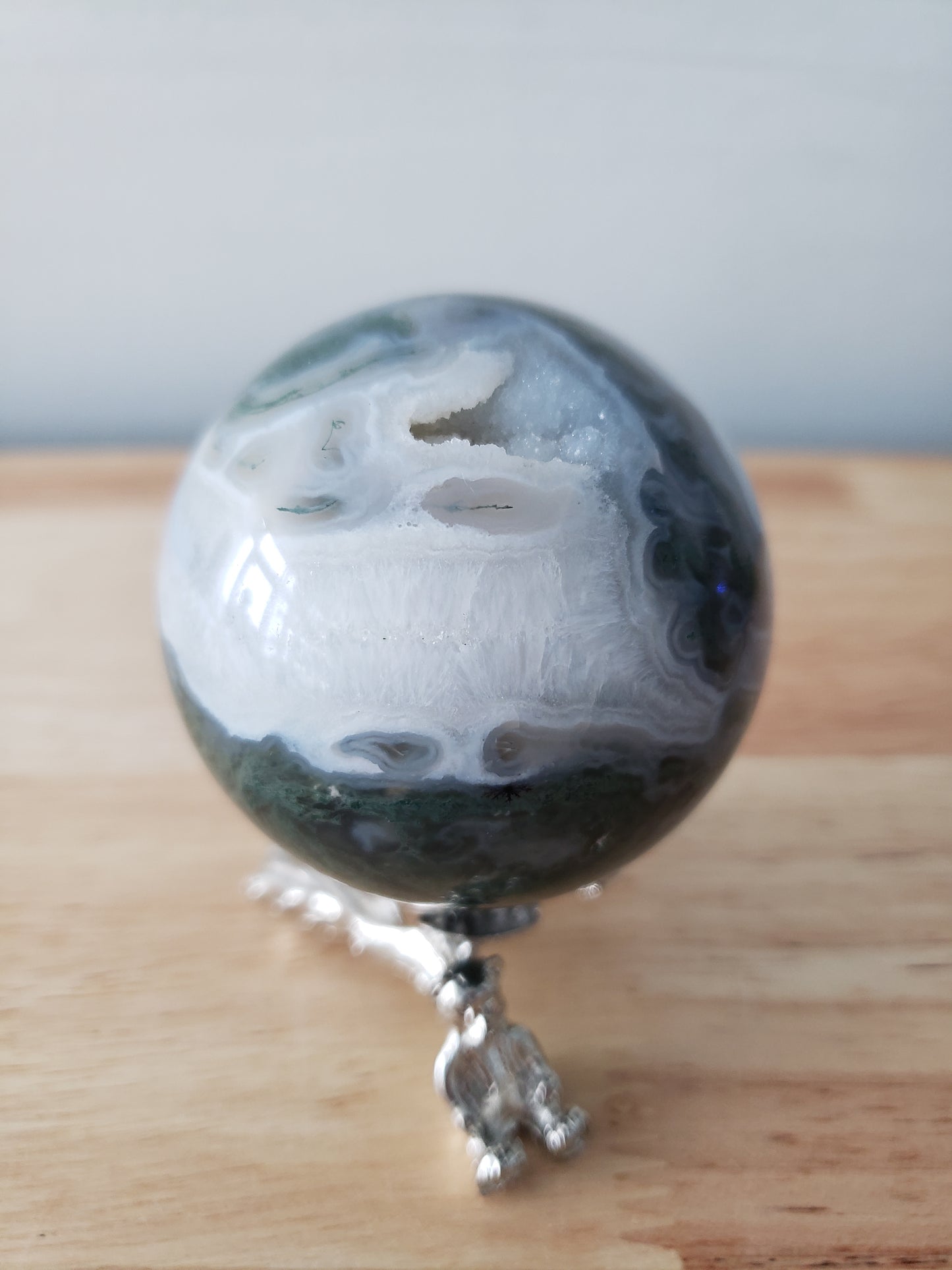 Moss Agate Druzey Sphere